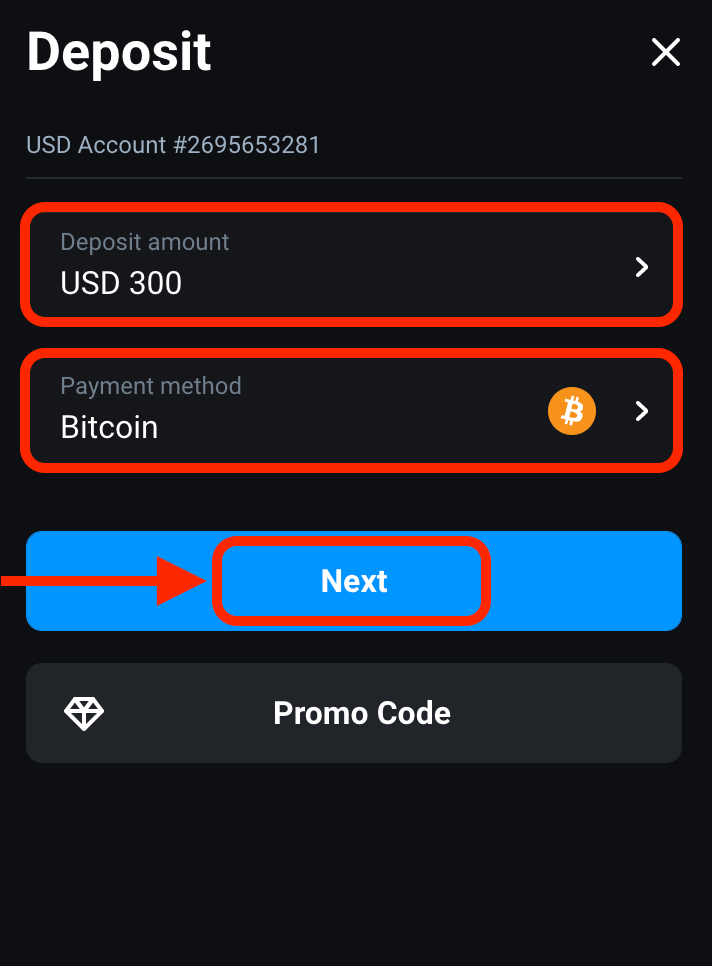 Como depositar dinheiro na Olymptrade via criptografia (Bitcoin, ETH, USDT, Lunu Crypto Pay)