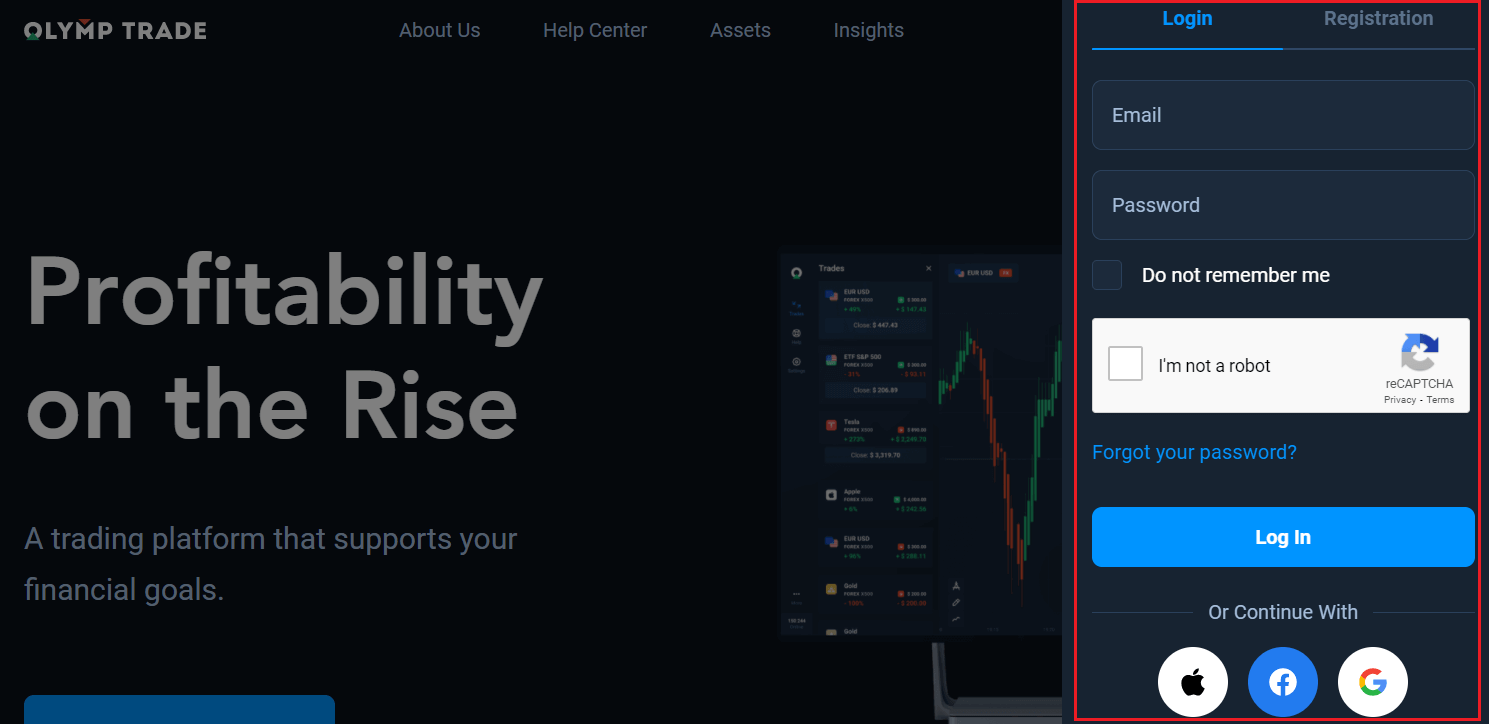 Cara Log Masuk dan Sahkan Akaun di Olymptrade Cara Log Masuk dan Sahkan Akaun di Olymptrade