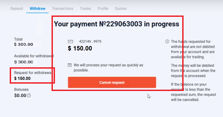 Jak vybrat peníze z Olymptrade