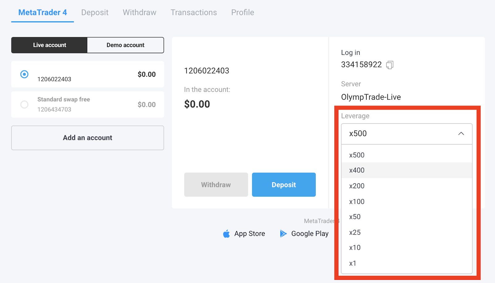 Leverage 1:500 Olymp Trade Trading Brokers with MetaTrader 4 (MT4) Leverage 1:500 Olymp Trade Trading Brokers with MetaTrader 4 (MT4)